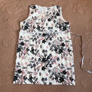 Floral Sleeveless Dress - Pink and Black